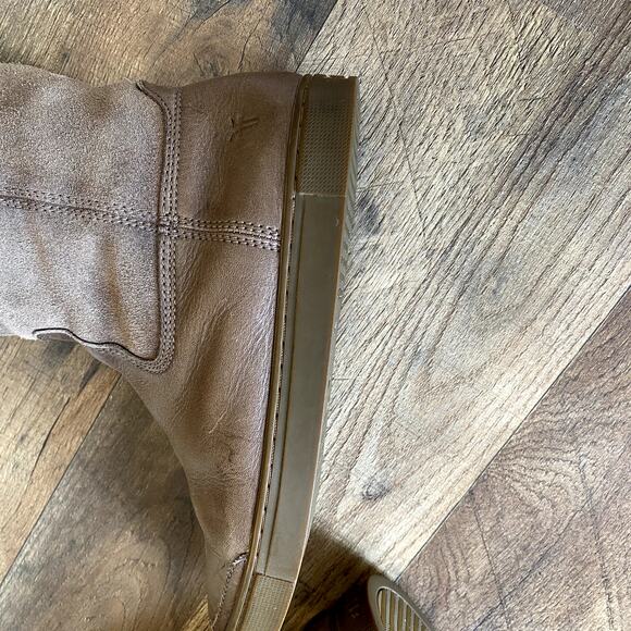 FRYE Gemma Shearling Tall Boots Brown Women's 6.5M Shearling Core Modern Rustic - Picture 13 of 13